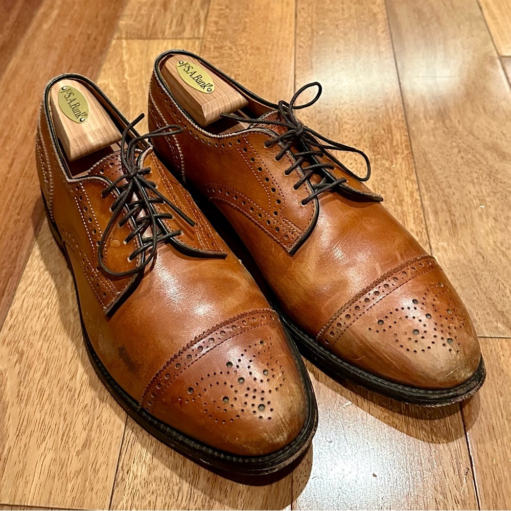Allen Edmonds Sanford Wing Tip Oxfords 9.5 D Medium Cap Toe